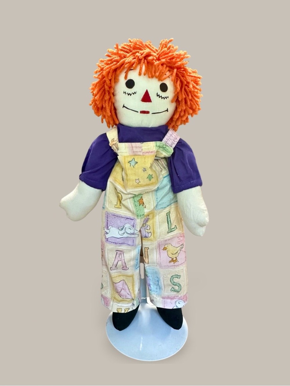 Handmade Raggedy Ann Style Cloth Doll Primitive Folk Art Doll 18” OOAK